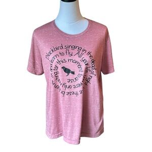 Bella + Canvas women’s Beatles lyrics Blackbird tshirt size Medium